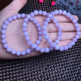 Natural Kunzite Bracelet Round Bead Crystal Healing Stone Jewelry