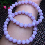 Natural Kunzite Bracelet Round Bead Crystal Healing Stone Jewelry