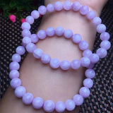 Natural Kunzite Bracelet Round Bead Crystal Healing Stone Jewelry