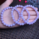 Natural Kunzite Bracelet Round Bead Crystal Healing Stone Jewelry