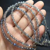 Labradorite Gray Moonstone Chain Bracelet 925 Sterling Silver