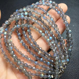 Labradorite Gray Moonstone Chain Bracelet 925 Sterling Silver