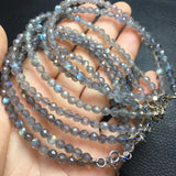 Labradorite Gray Moonstone Chain Bracelet 925 Sterling Silver
