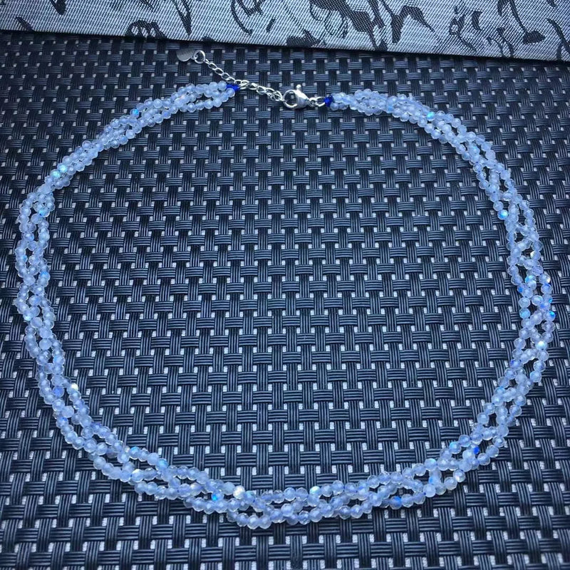 Labradorite Gray Moonstone Necklace Faceted Crystal Jewelry