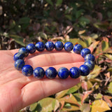 Natural Lapis Lazuli Bracelet Round Bead Quartz Healing Stone Jewelry Gift