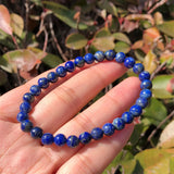 Natural Lapis Lazuli Bracelet Round Bead Quartz Healing Stone Jewelry Gift