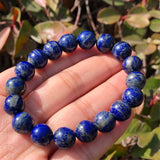 Natural Lapis Lazuli Bracelet Round Bead Quartz Healing Stone Jewelry Gift