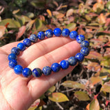 Natural Lapis Lazuli Bracelet Round Bead Quartz Healing Stone Jewelry Gift