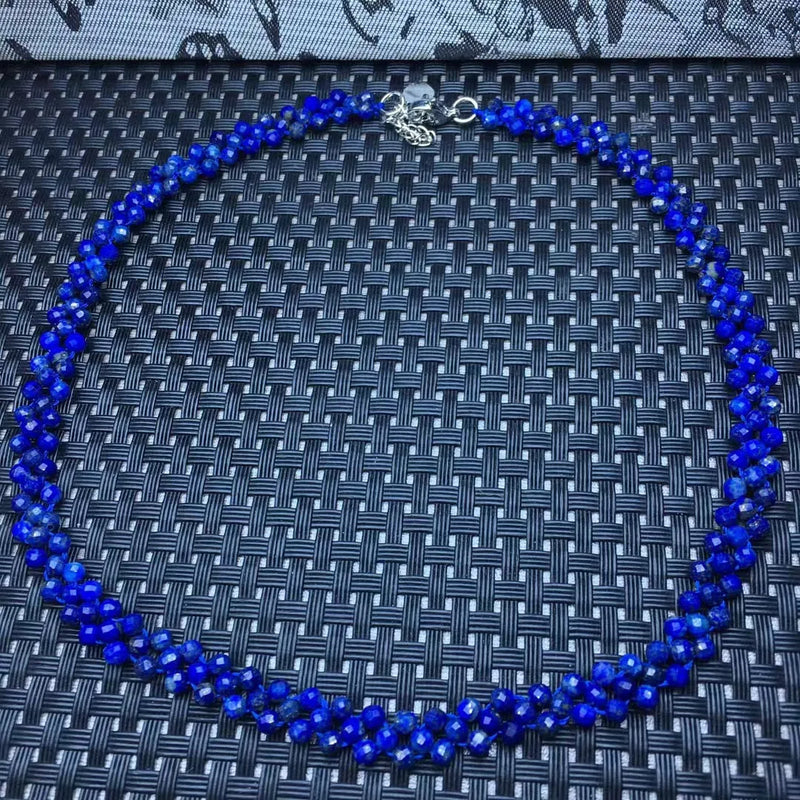 Fengbaowu Natural Lapis Lazuli Necklace Reiki Healing Stone Jewelry