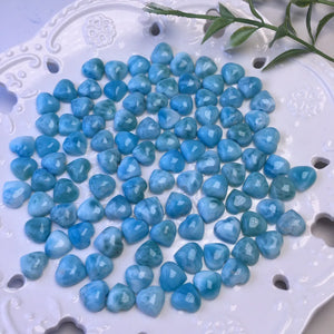 1 Pc Larimar Heart Jewelry Making Earring Crystal Healing Stone