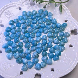 1 Pc Larimar Heart Jewelry Making Earring Crystal Healing Stone