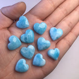 1 Pc Larimar Heart Jewelry Making Crystal Healing Stone Gift DIY Accessories