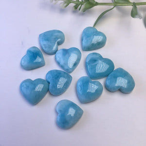 1 Pc Larimar Heart Jewelry Making Crystal Healing Stone Gift DIY Accessories