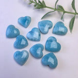 1 Pc Larimar Heart Jewelry Making Crystal Healing Stone Gift DIY Accessories