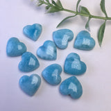 1 Pc Larimar Heart Jewelry Making Crystal Healing Stone Gift DIY Accessories