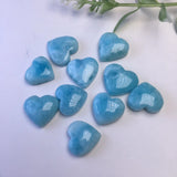 1 Pc Larimar Heart Jewelry Making Crystal Healing Stone Gift DIY Accessories