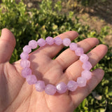 Natural Lavender Amethyst Bracelet Diamond Faceted Beads Crystal Quartz