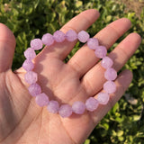 Natural Lavender Amethyst Bracelet Diamond Faceted Beads Crystal Quartz