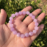Natural Lavender Amethyst Bracelet Diamond Faceted Beads Crystal Quartz