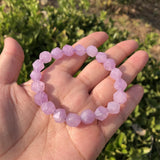 Natural Lavender Amethyst Bracelet Diamond Faceted Beads Crystal Quartz