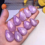 Fengbaowu Lavender Purple Kunzite Water Droplet Pendant Crystal Healing Stone