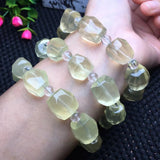 Lemon Citrine Crystal Bracelet Reiki Healing Stone Jewelry