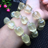 Lemon Citrine Crystal Bracelet Reiki Healing Stone Jewelry