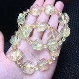 Natural Lemon Citrine Cat Paw Bracelet Crystal Healing Stone Jewelry