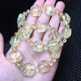 Natural Lemon Citrine Cat Paw Bracelet Crystal Healing Stone Jewelry