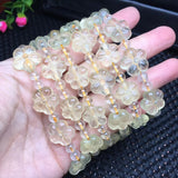 Fengbaowu Citrine Flower Bead Bracelet Crystal Reiki Healing Stone Jewelry