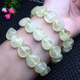 Fengbaowu Lemon Citrine Heart Bracelet Reiki Healing Stone Gift Women