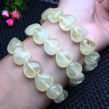Fengbaowu Lemon Citrine Heart Bracelet Reiki Healing Stone Gift Women
