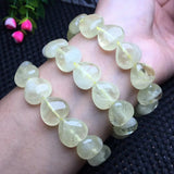 Fengbaowu Lemon Citrine Heart Bracelet Reiki Healing Stone Gift Women