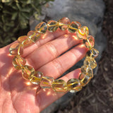 Natural Lemon Citrine Quartz Bracelet Cube Beads Crystal Healing Stone