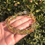 Natural Lemon Citrine Quartz Bracelet Cube Beads Crystal Healing Stone