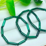 Natural Malachite Barrel Beads Bracelet Reiki Healing Stone Crystal Jewelry