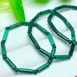 Natural Malachite Barrel Beads Bracelet Reiki Healing Stone Crystal Jewelry