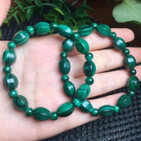 Natural Malachite Bracelet Faceted Bead Crystal Reiki Healing Stone Jewelry Gift