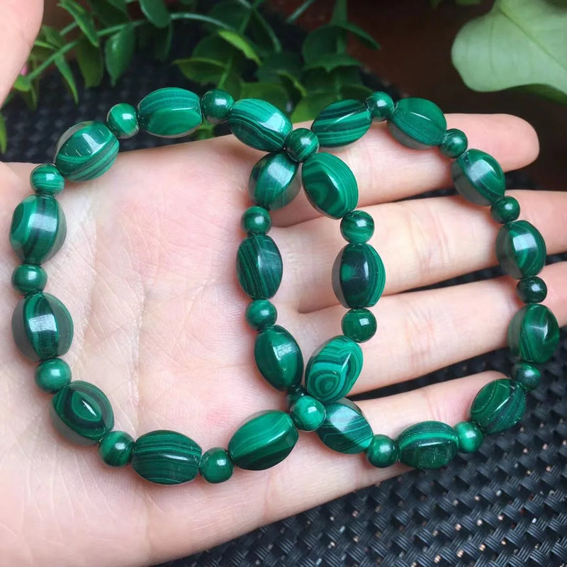 Natural Malachite Bracelet Faceted Bead Crystal Reiki Healing Stone Jewelry Gift