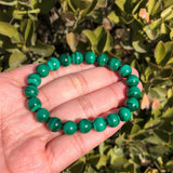 Natural Malachite Bracelet Round Beads Reiki Healing Stone Crystal Jewelry