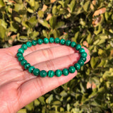 Natural Malachite Bracelet Round Beads Reiki Healing Stone Crystal Jewelry