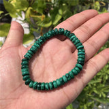 Malachite Bracelet Round Disc Beads Crystal Quartz Healing Stone Jewelry