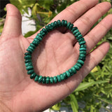Malachite Bracelet Round Disc Beads Crystal Quartz Healing Stone Jewelry