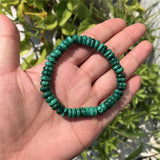 Malachite Bracelet Round Disc Beads Crystal Quartz Healing Stone Jewelry