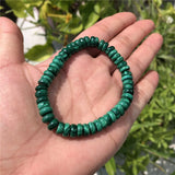 Malachite Bracelet Round Disc Beads Crystal Quartz Healing Stone Jewelry