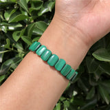 Fengbaowu Malachite Bracelet Square Bead Bangle Healing Stone Jewelry