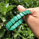 Fengbaowu Malachite Bracelet Square Bead Bangle Healing Stone Jewelry