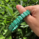 Fengbaowu Malachite Bracelet Square Bead Bangle Healing Stone Jewelry