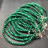 Natural Malachite Chain Bracelet Reiki Healing Stone 925 Sterling Silver