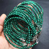 Natural Malachite Chain Bracelet Reiki Healing Stone 925 Sterling Silver